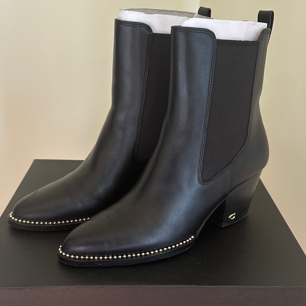 Coach Black Leather Ankle Booties